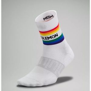 Lululemon Women's Daily Stride Mid-Crew Socks Stripe - white